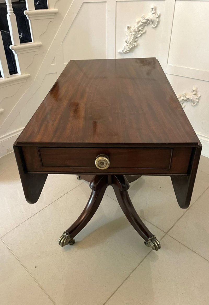 Antique Regency Mahogany 4 seater Dining/Pembroke Table - Image 8